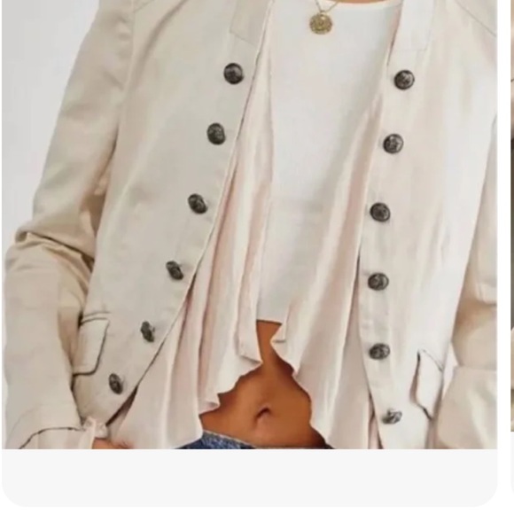 Free People Ruffles Romance Jacket NWT size Large. Hard to find! Natural color - Picture 3 of 6